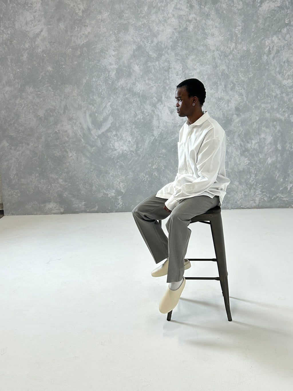 Tailored Rope Belt Trousers In Grey