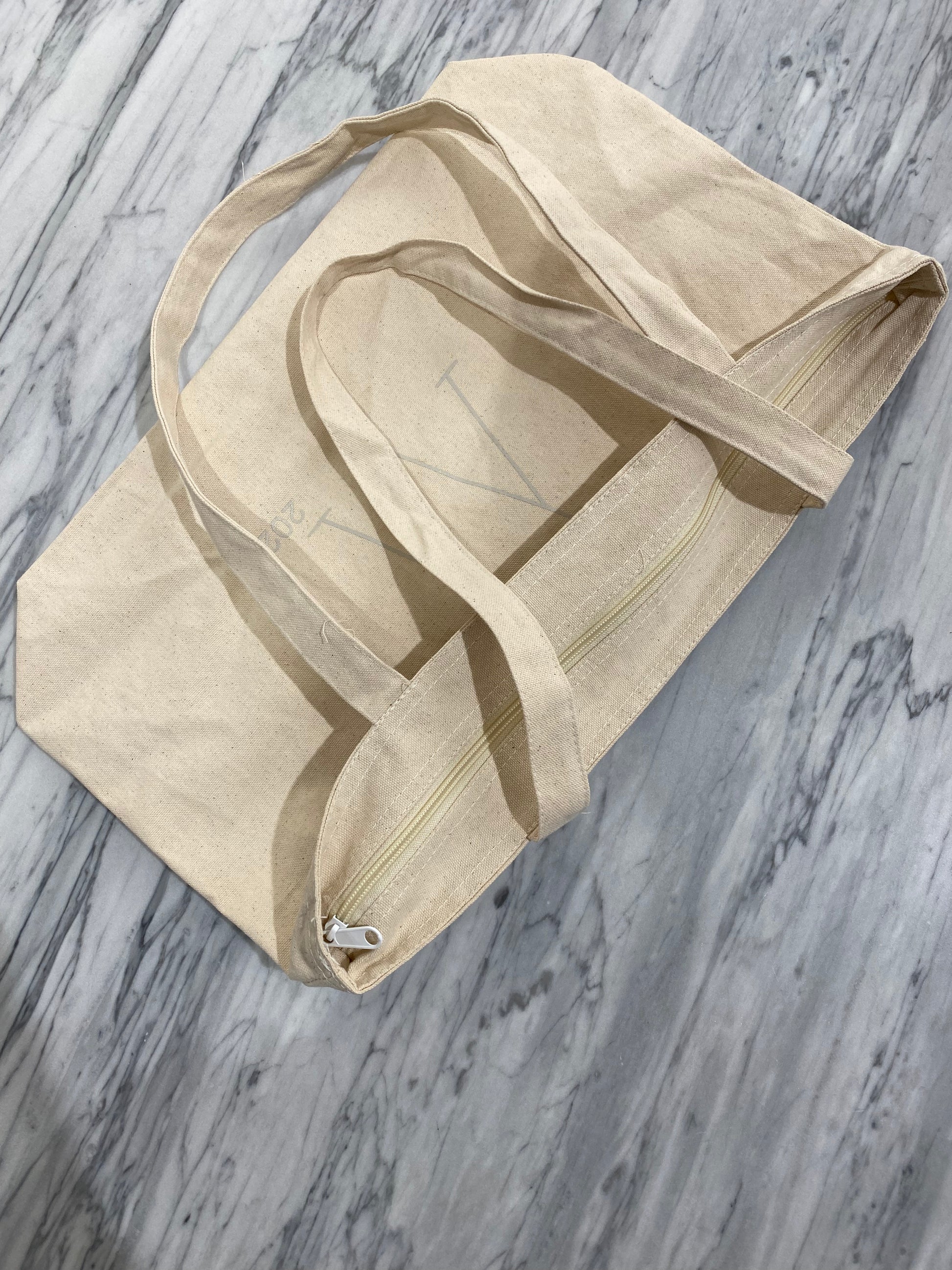Milled Cotton Zip Tote Bag