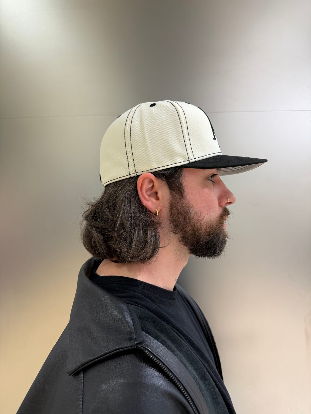 Imagine Fitted Cap in Cream and Black