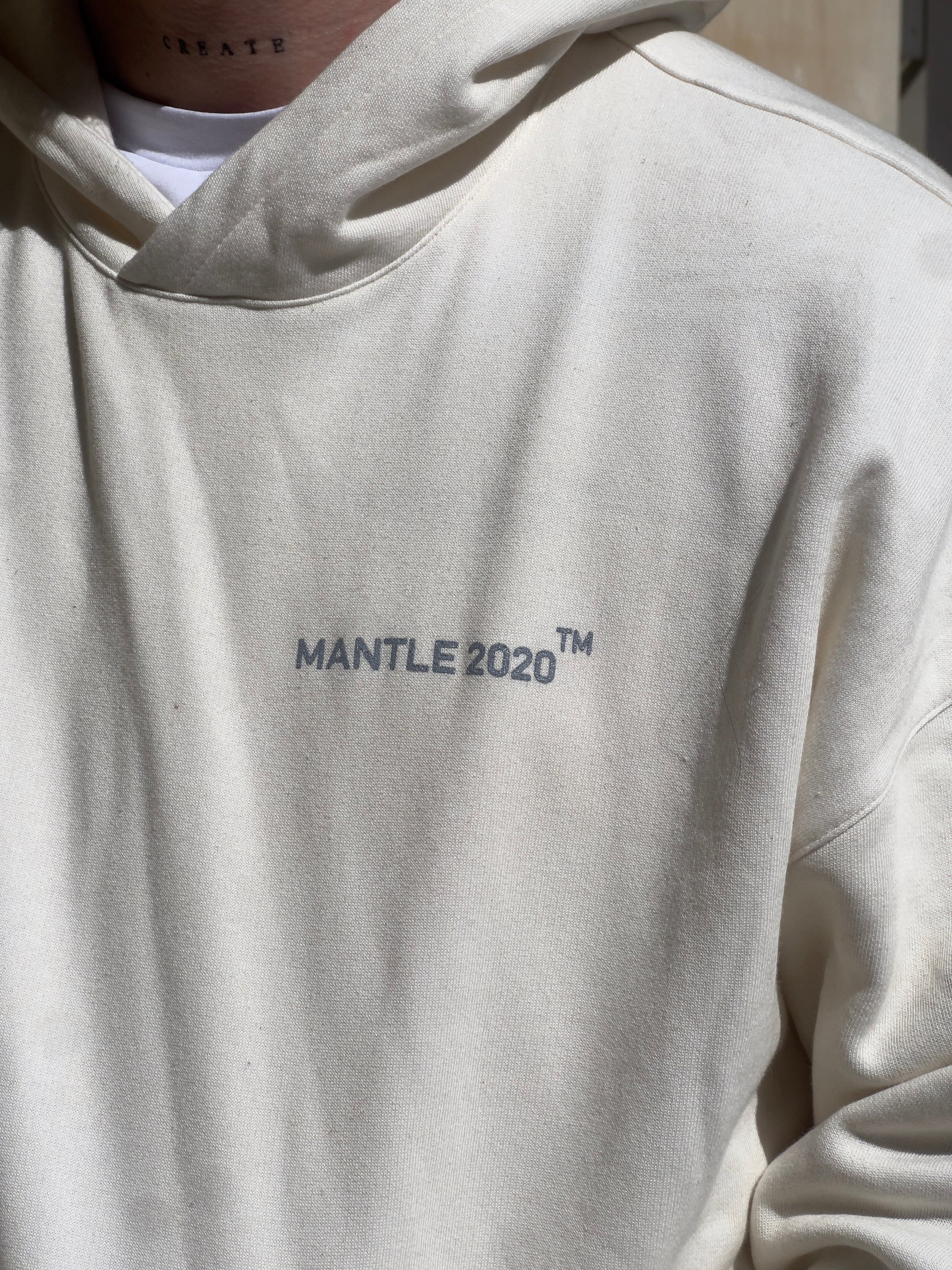 "Imagine" Screen Print Logo Hoody in Cream